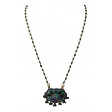 925 Sterling Silver Enamel Meena peacock design Pendant With Enamel Beads Chain
